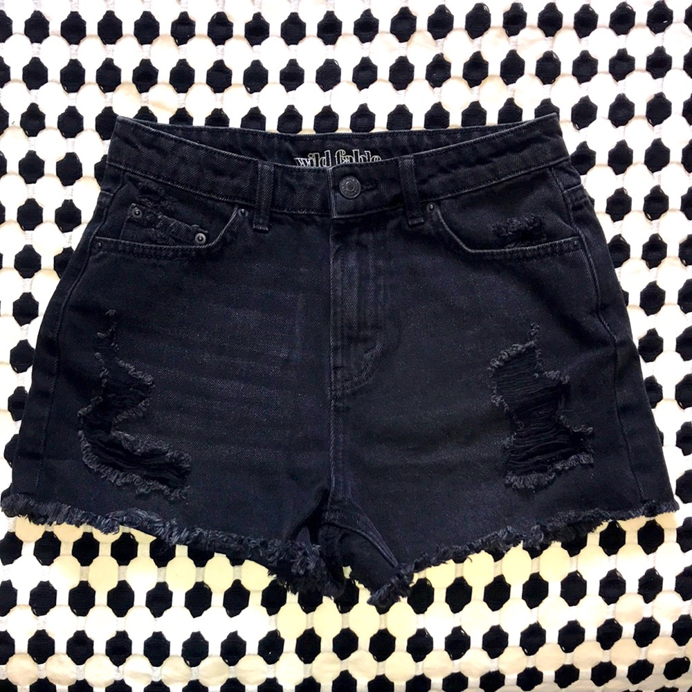 Wild Fable Black High Rise Mom Jean Shorts sz 0
